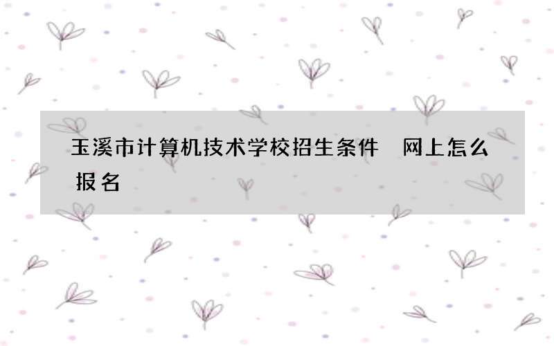 玉溪市计算机技术学校招生条件 网上怎么报名